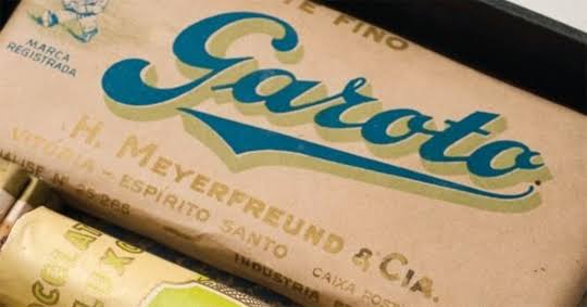 Embalagem antiga de chocolate Garoto, com a assinatura da H. Meyerfreund & Cia., de Vitória (ES). Fonte: Imagens divulgação.